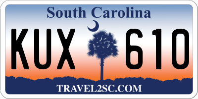 SC license plate KUX610