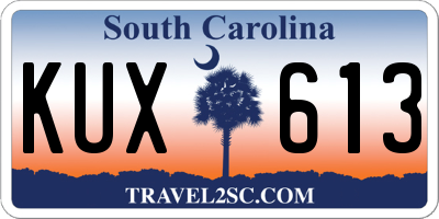 SC license plate KUX613