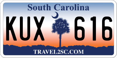 SC license plate KUX616