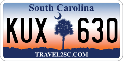 SC license plate KUX630