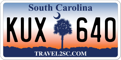 SC license plate KUX640