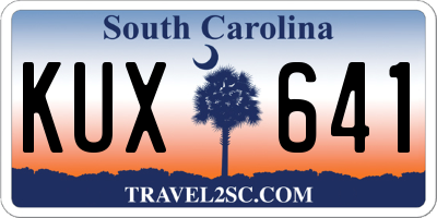 SC license plate KUX641