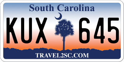 SC license plate KUX645
