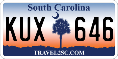 SC license plate KUX646