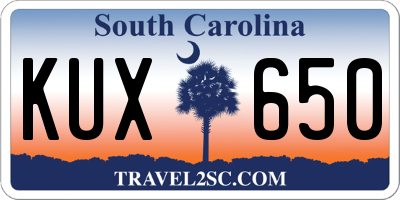 SC license plate KUX650