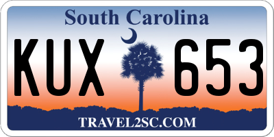 SC license plate KUX653