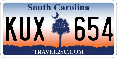 SC license plate KUX654