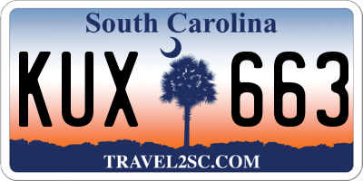 SC license plate KUX663