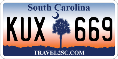 SC license plate KUX669