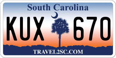 SC license plate KUX670