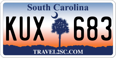 SC license plate KUX683
