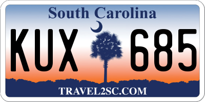 SC license plate KUX685