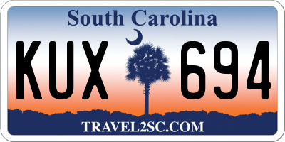 SC license plate KUX694