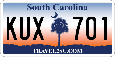 SC license plate KUX701