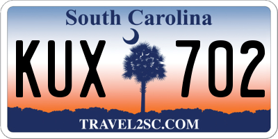 SC license plate KUX702