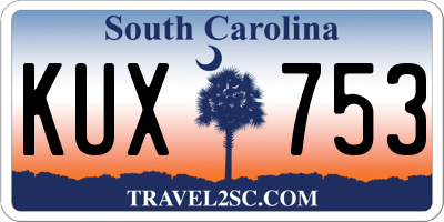SC license plate KUX753