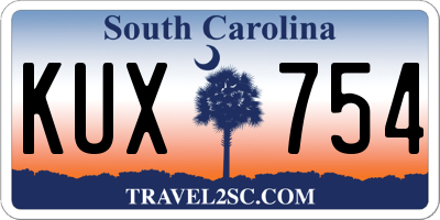 SC license plate KUX754