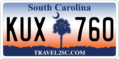 SC license plate KUX760