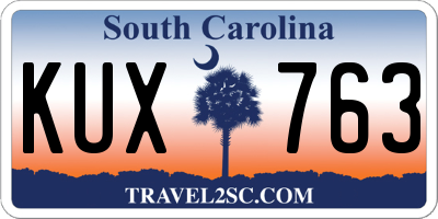 SC license plate KUX763