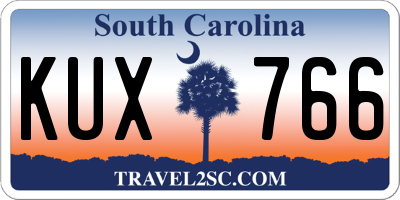 SC license plate KUX766