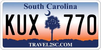 SC license plate KUX770