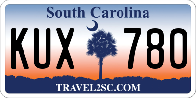 SC license plate KUX780