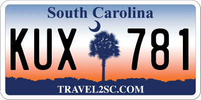 SC license plate KUX781