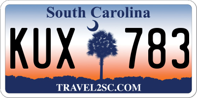 SC license plate KUX783