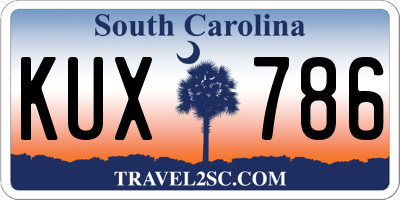 SC license plate KUX786