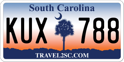 SC license plate KUX788