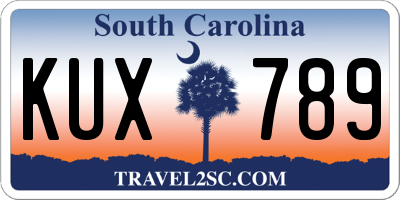 SC license plate KUX789