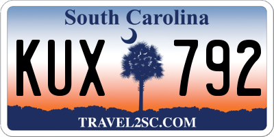 SC license plate KUX792