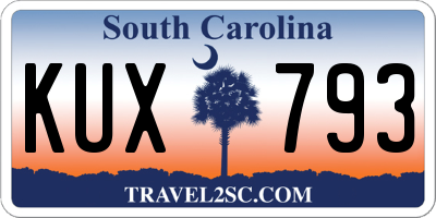 SC license plate KUX793