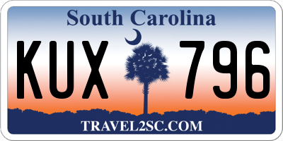 SC license plate KUX796