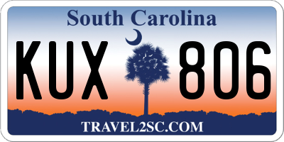 SC license plate KUX806