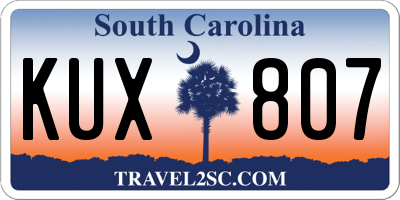 SC license plate KUX807