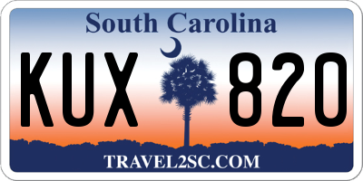SC license plate KUX820