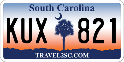 SC license plate KUX821