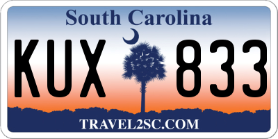 SC license plate KUX833
