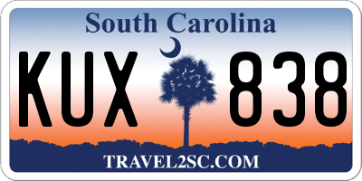 SC license plate KUX838