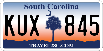 SC license plate KUX845