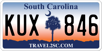 SC license plate KUX846