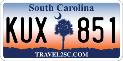 SC license plate KUX851