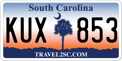 SC license plate KUX853