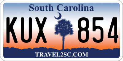 SC license plate KUX854