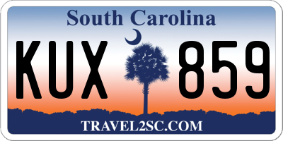 SC license plate KUX859