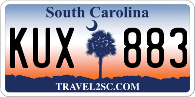 SC license plate KUX883