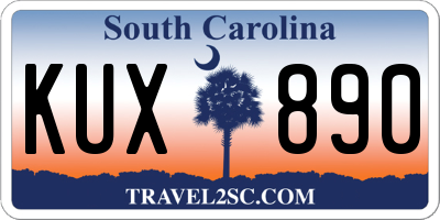 SC license plate KUX890
