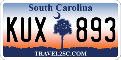 SC license plate KUX893