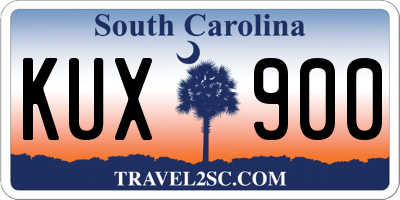 SC license plate KUX900